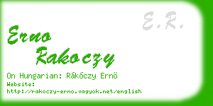 erno rakoczy business card