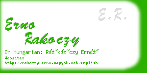 erno rakoczy business card